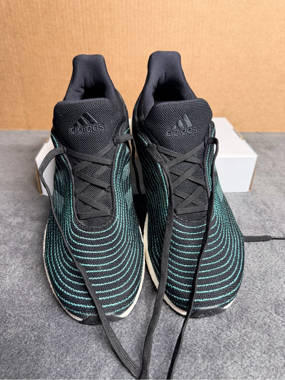Adidas UltraBoost DNA Parley Core Black Blue Spirit Wave Men Size - Picture 11 of 11